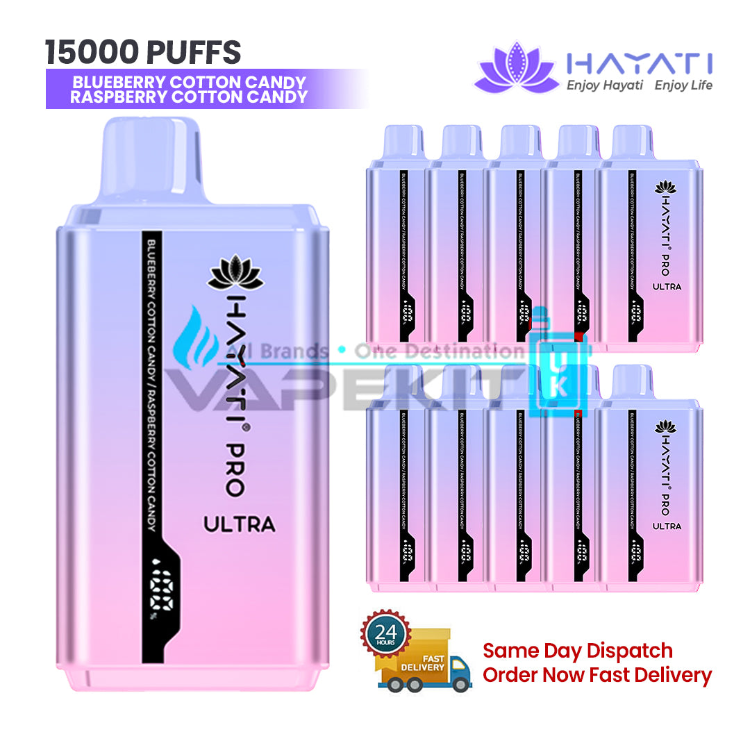 15000 Hayati Pro Ultra Blueberry Cotton Candy/ Raspberry Cotton Candy