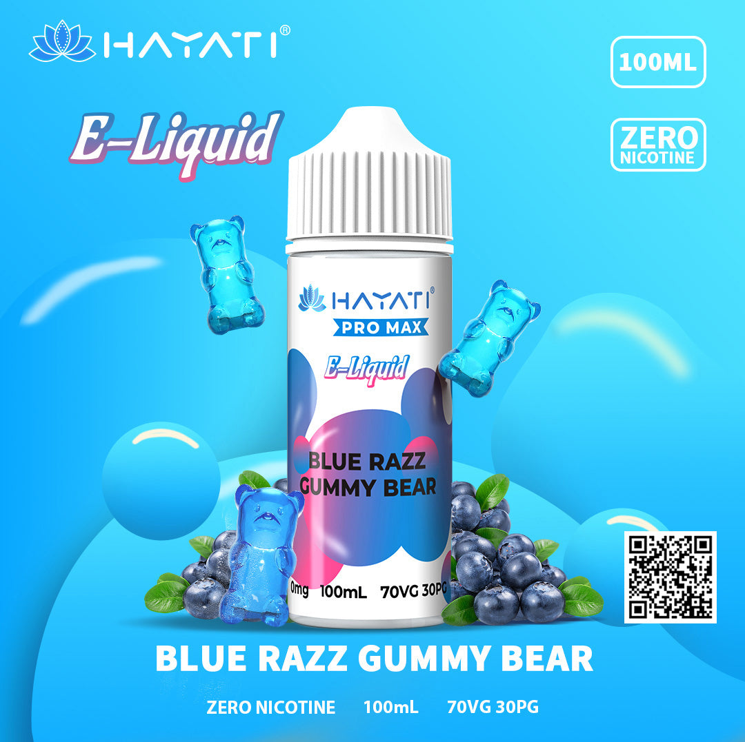 Hayati Pro Max Blue Razz Gummy Bear 100ml Eliquid