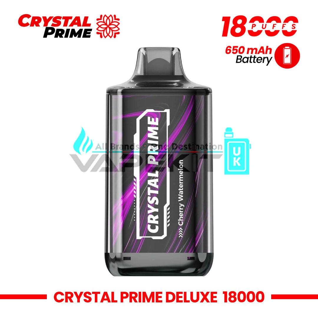 Deluxe Crystal Prime 18k Puffs Cherry Watermelon Disposable Vape