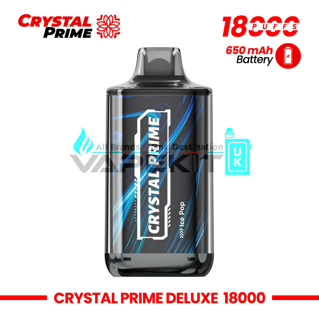 Deluxe Crystal Prime 18k Puffs Ice Pop Disposable Vape