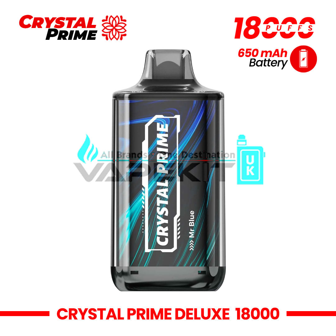Deluxe Crystal Prime 18k Puffs Mr Blue Disposable Vape-£11.94 - Vape Store UK | Online Vape Shop | Disposable Vape Store | Ecig UK