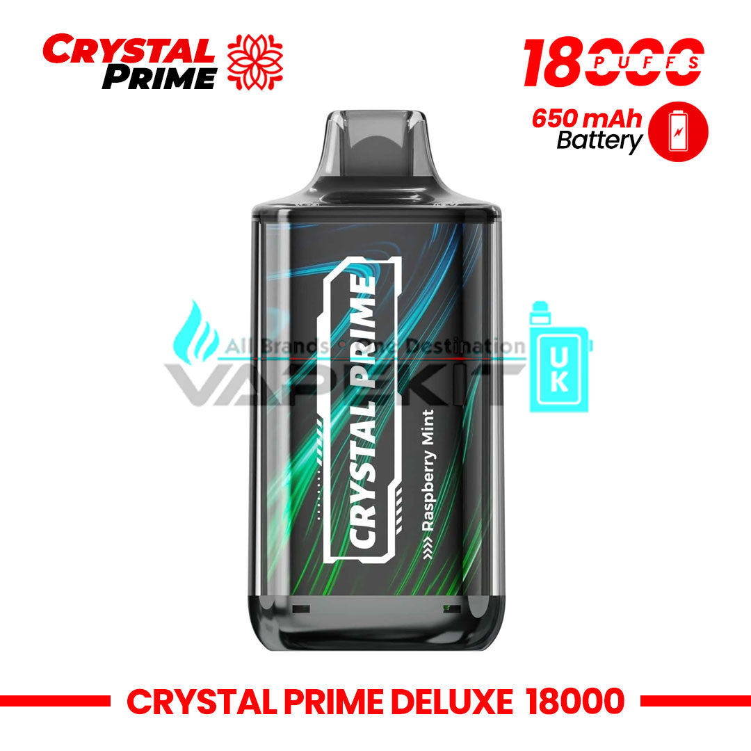 Deluxe Crystal Prime 18k Puffs Raspberry Mint Disposable Vape