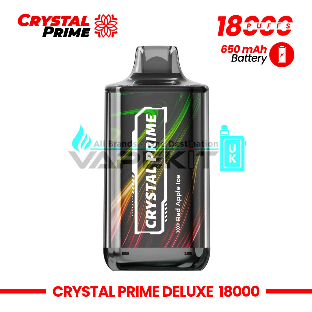 Crystal Prime Deluxe 18000 Puffs Red Apple Ice Disposable Vape