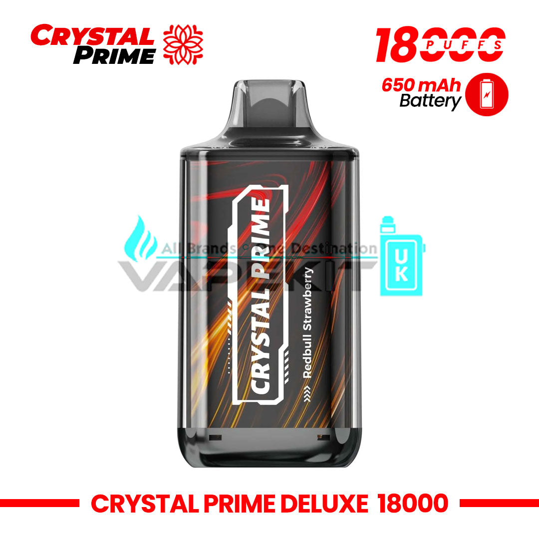 18k Puffs Crystal Prime Deluxe Strawberry Redbull Vape