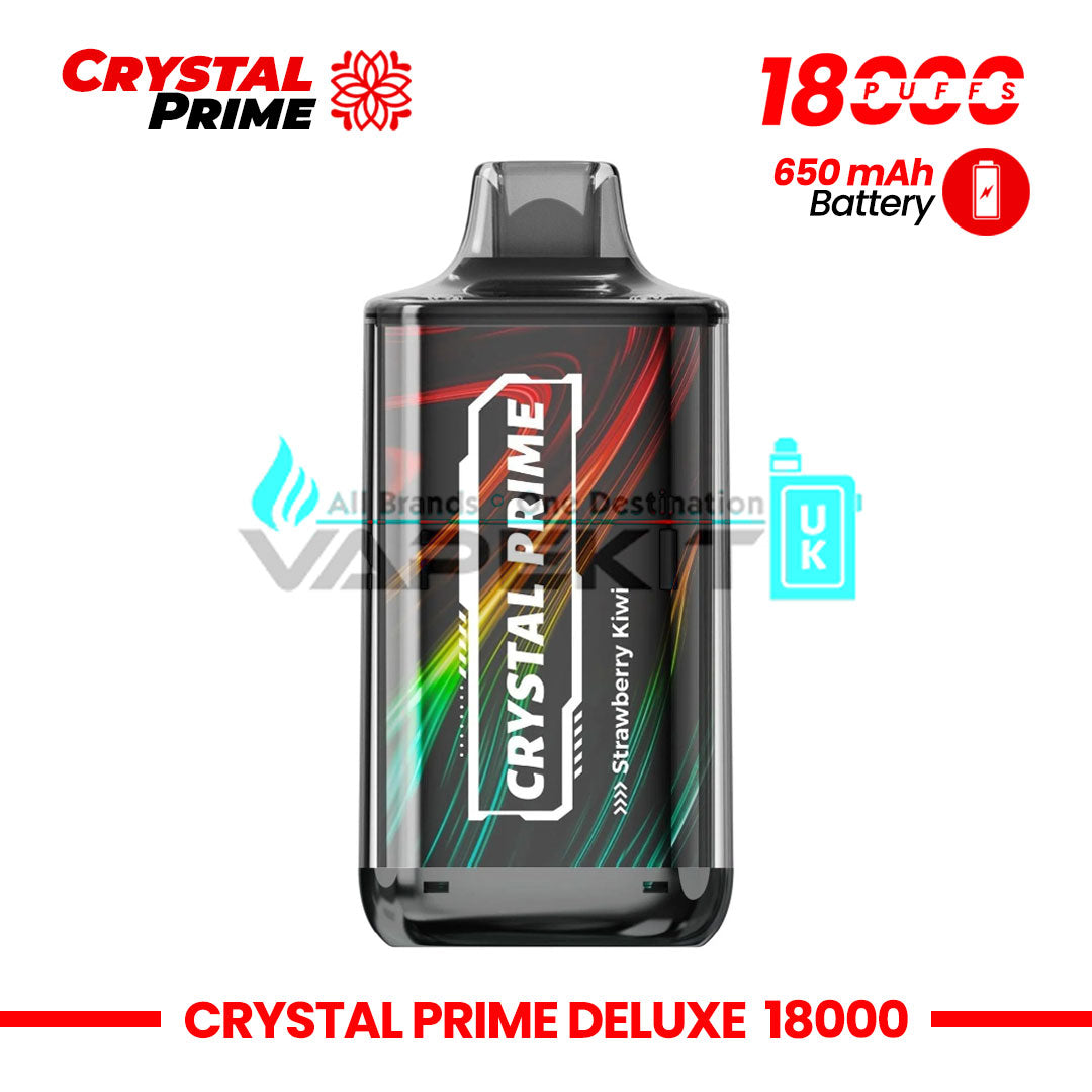 Crystal Prime Deluxe 18k Puffs Strawberry Kiwi Disposable Vape