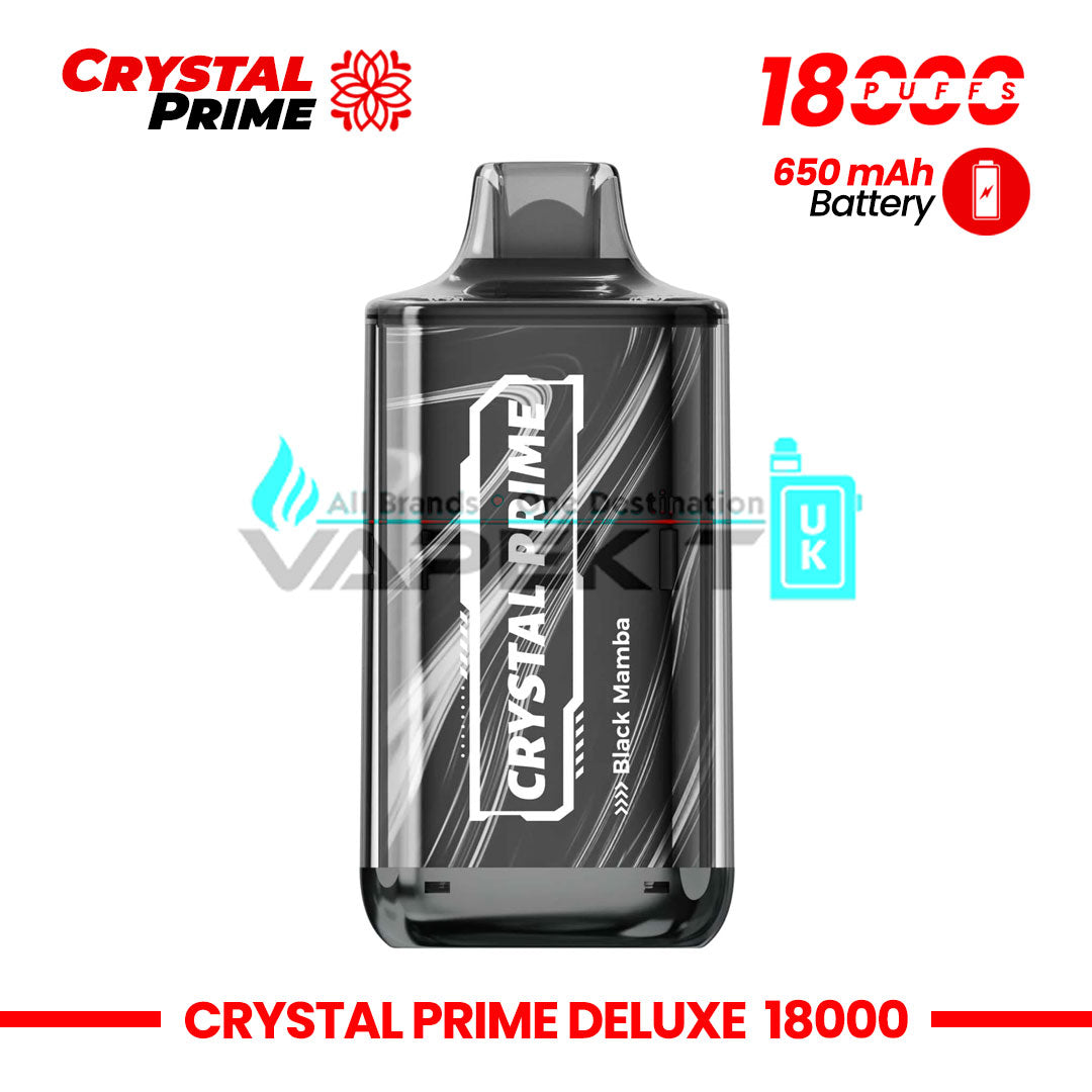 Deluxe Crystal Prime 18k Puffs BlackMamba Disposable Vape