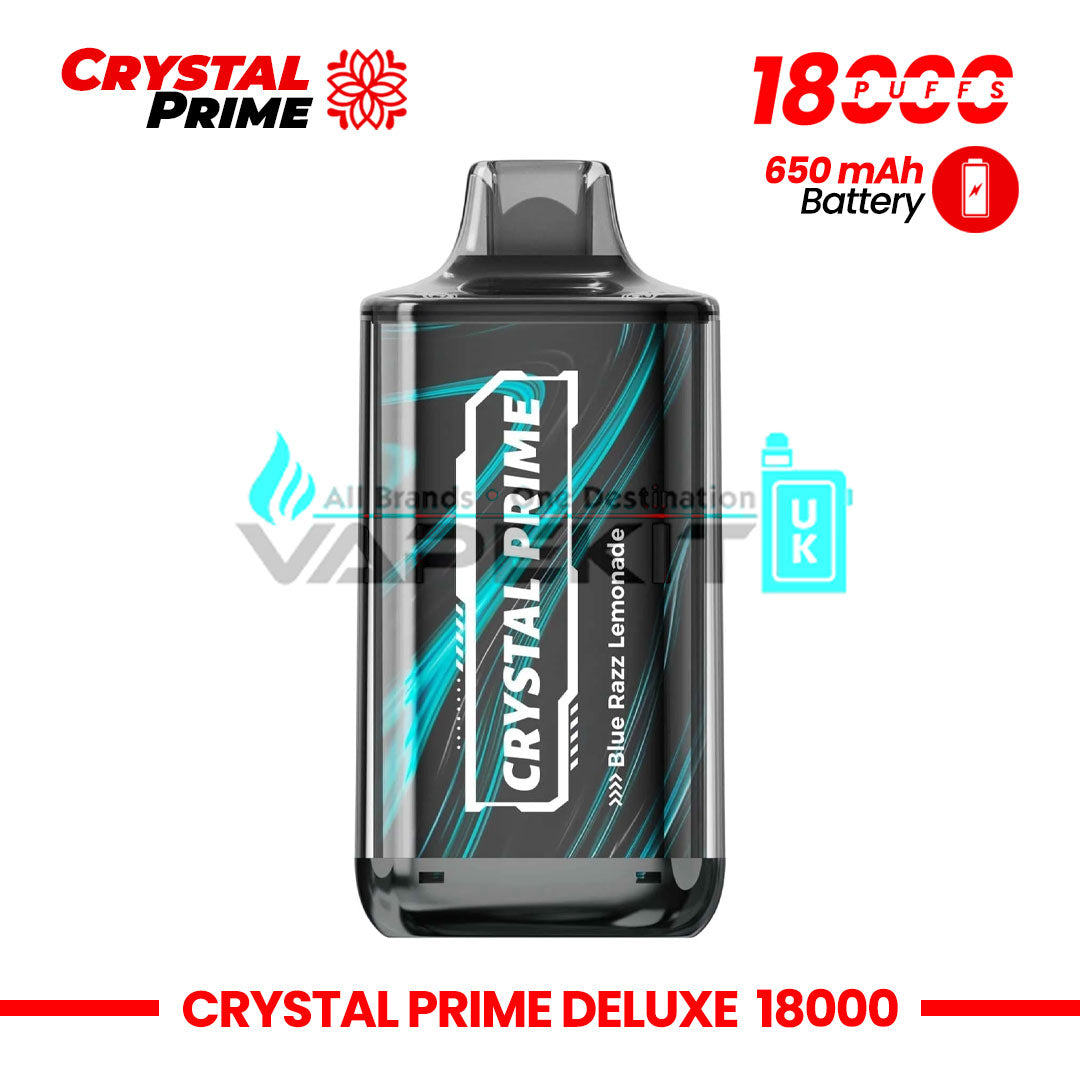 Crystal Prime Deluxe 18000 Puffs Blue Razz Lemonade Disposable Vape