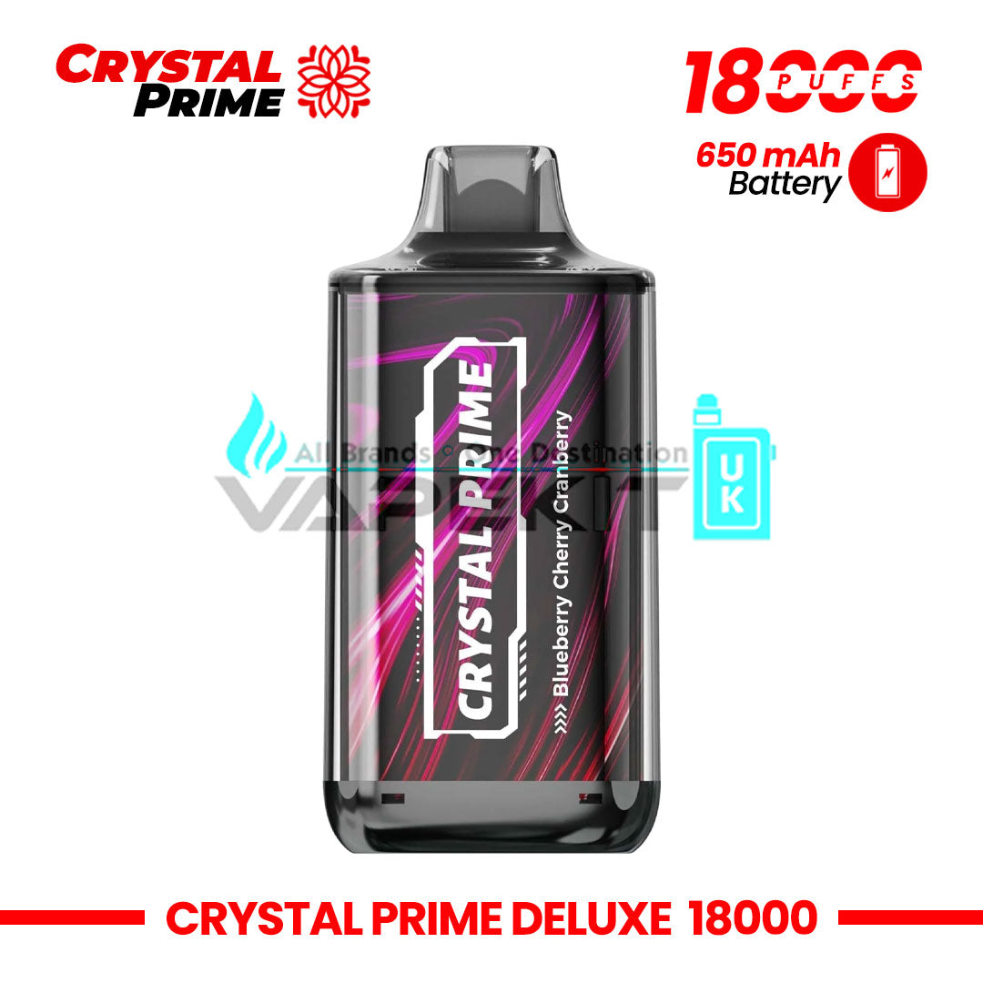 18k Puffs Crystal Prime Deluxe Blueberry Cherry Cranberry Vape