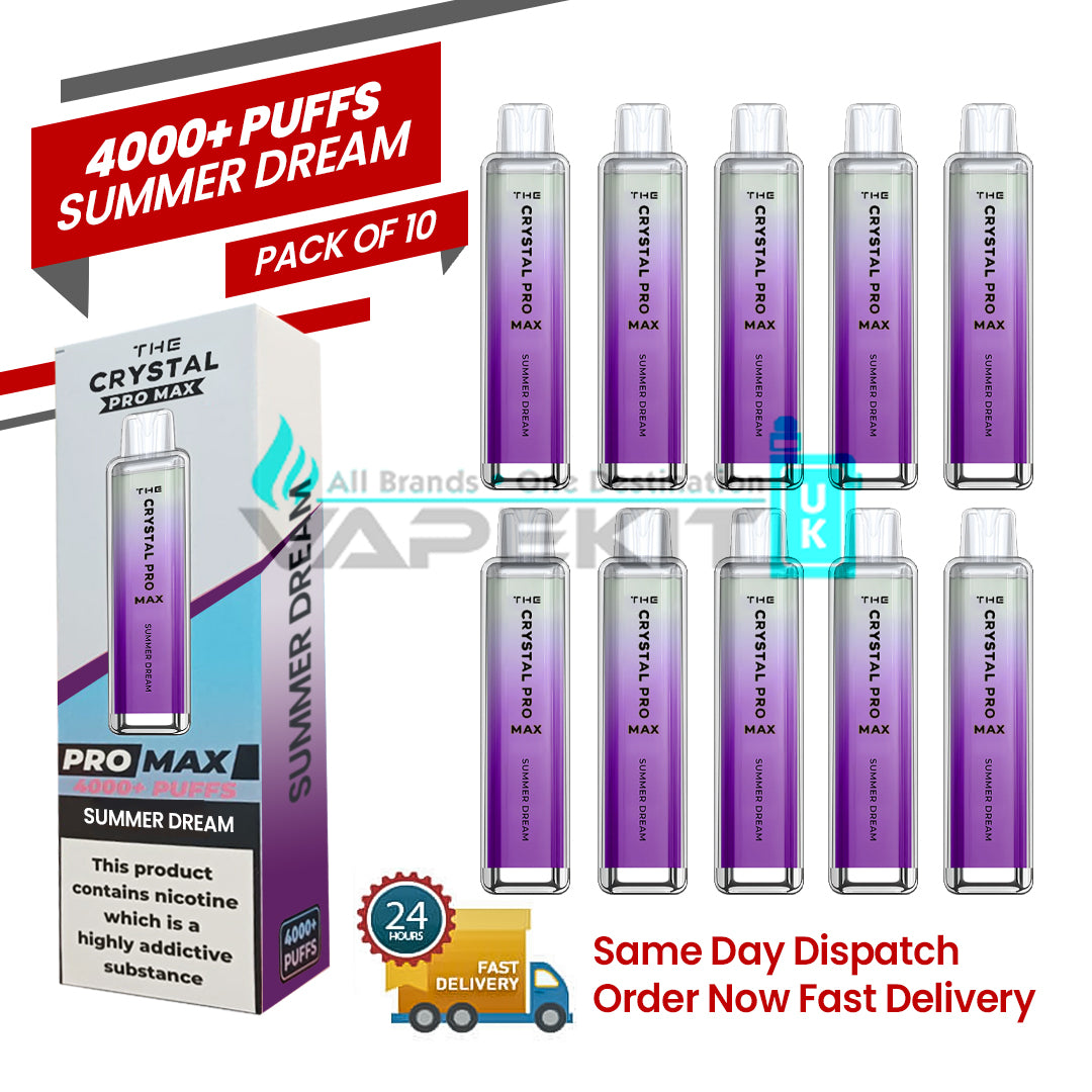 Box of 10 Summer Dream Crystal Pro Max 4000 Disposable Vape