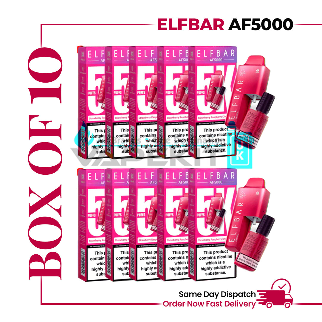 AF5000 ELF BAR Strawberry Raspberry Cherry Ice(Box of 10) Disposable Vape Kit
