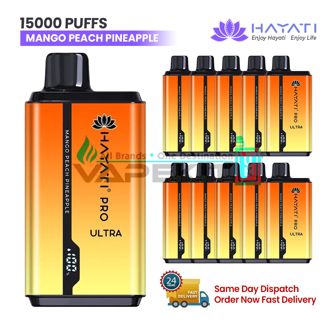 Mango Peach Pineapple Hayati Pro Ultra 15000 Puffs Disposable Vape