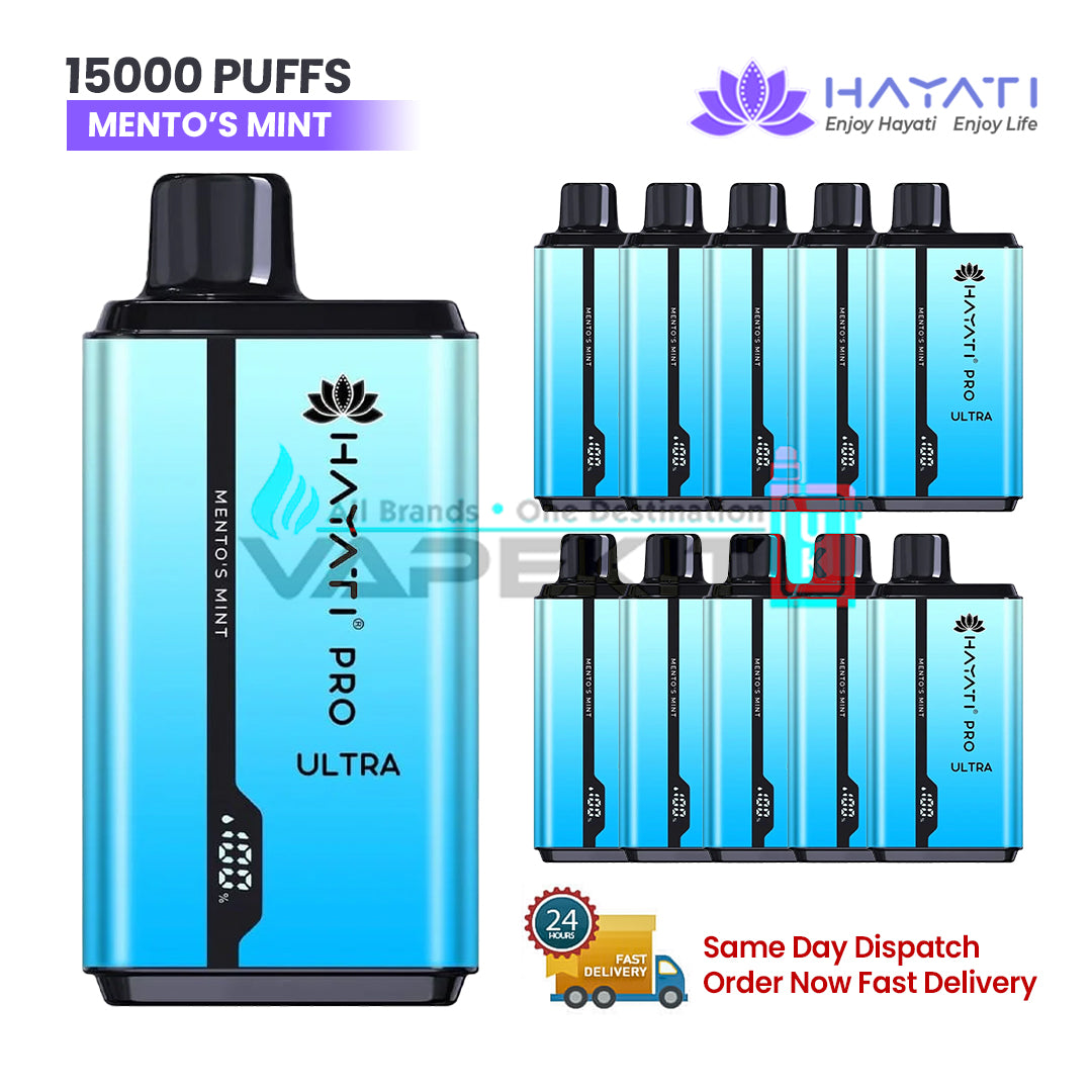 Hayati Pro Ultra 15000 Puffs Mento's Mint Disposable Vape