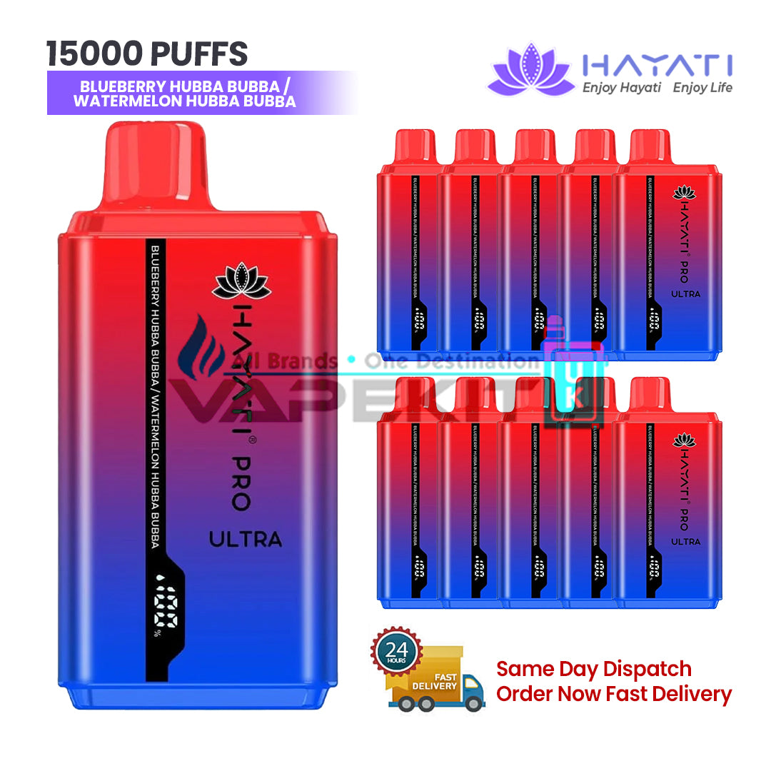 Hayati Pro Ultra 15k Puffs Blueberry Hubba Bubba/ watermelon Hubba bubba Vape