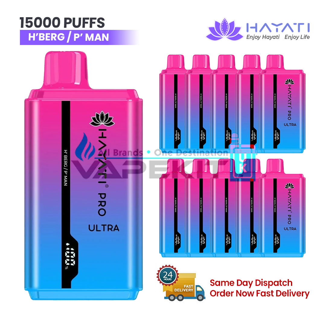 15000 Hayati Pro Ultra H'Berg/P'Man Disposable Vape