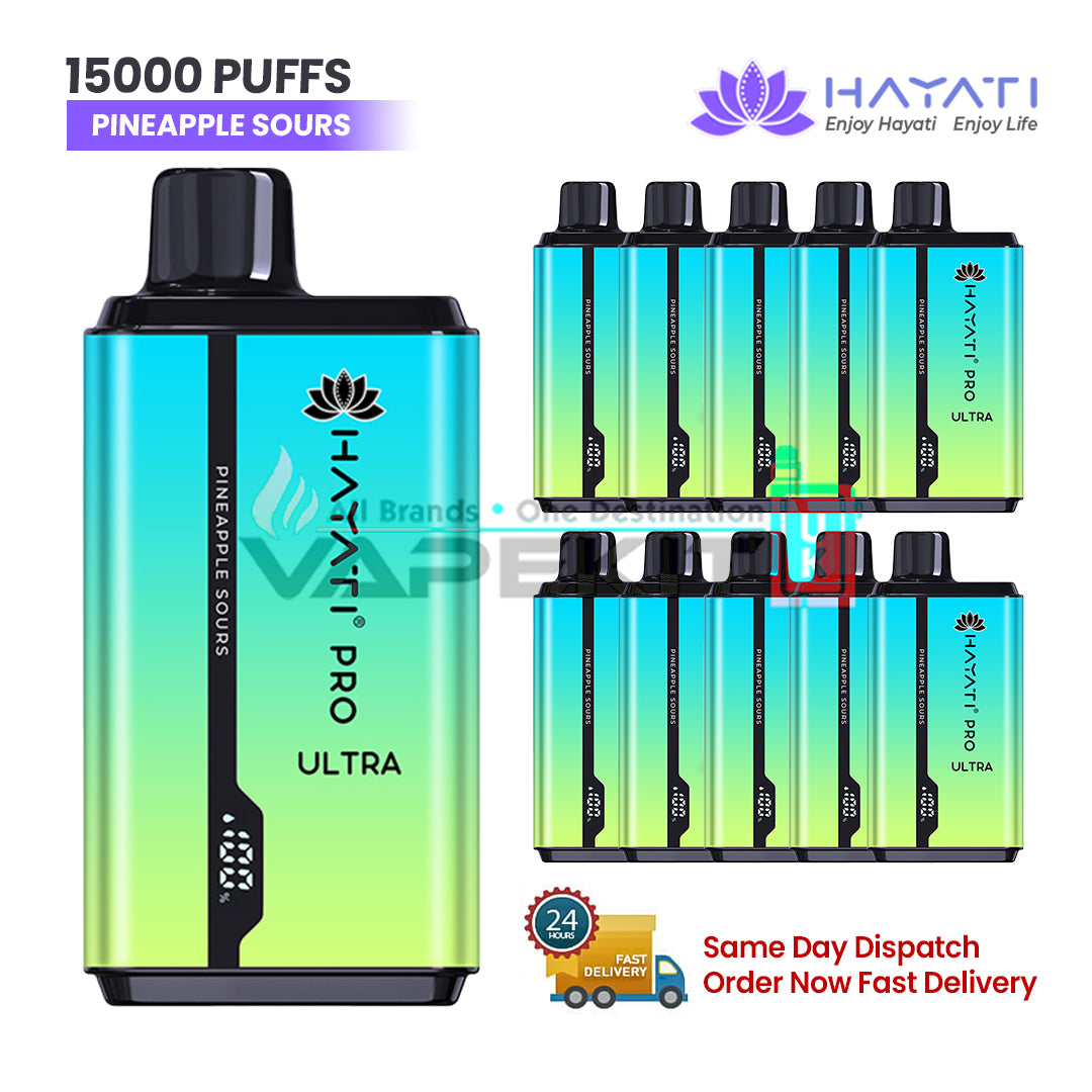 Hayati Pro Ultra 15k Puffs Pineapple Sours Vape