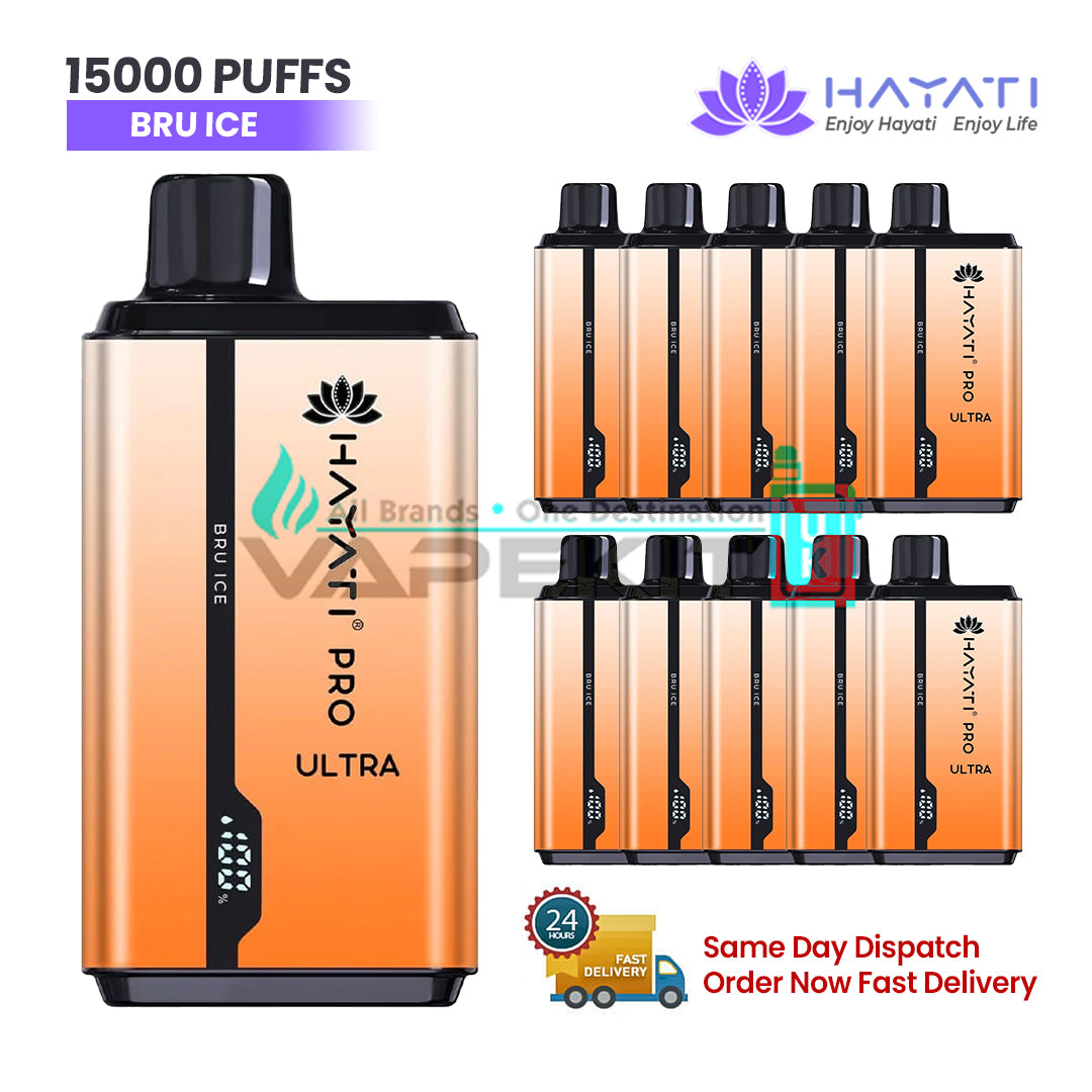 Hayati Pro Ultra 15000 Puffs Bru Ice Disposable Vape