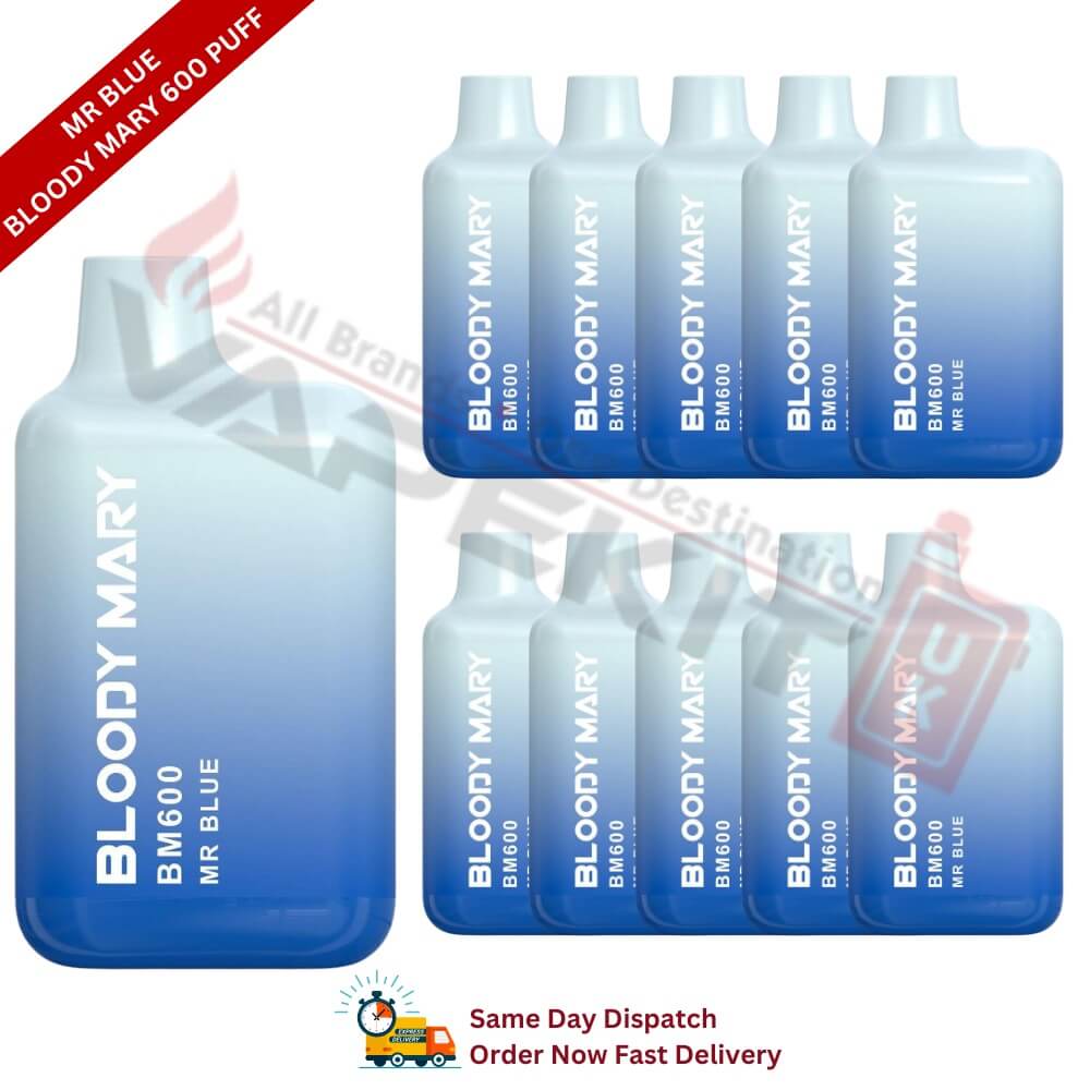 Mr Blue Bloody Mary 600 Disposable Puff Box of 10