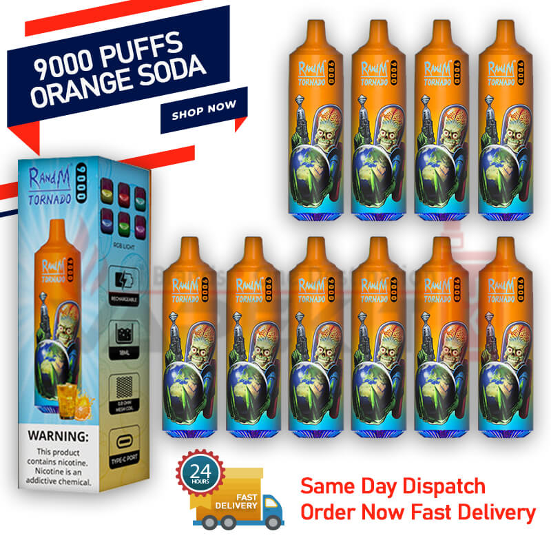 Randm Tornado Orange Soda 9000 Puff
