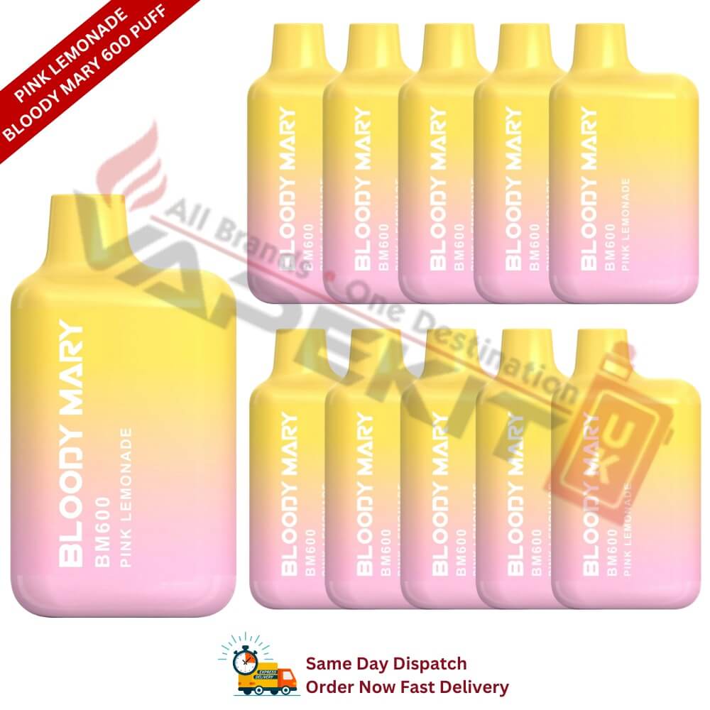 Pink Lemonade Bloody Mary 600 Puff Box of 10 - Vape Store UK | Online Vape Shop | Disposable Vape Store | Ecig UK