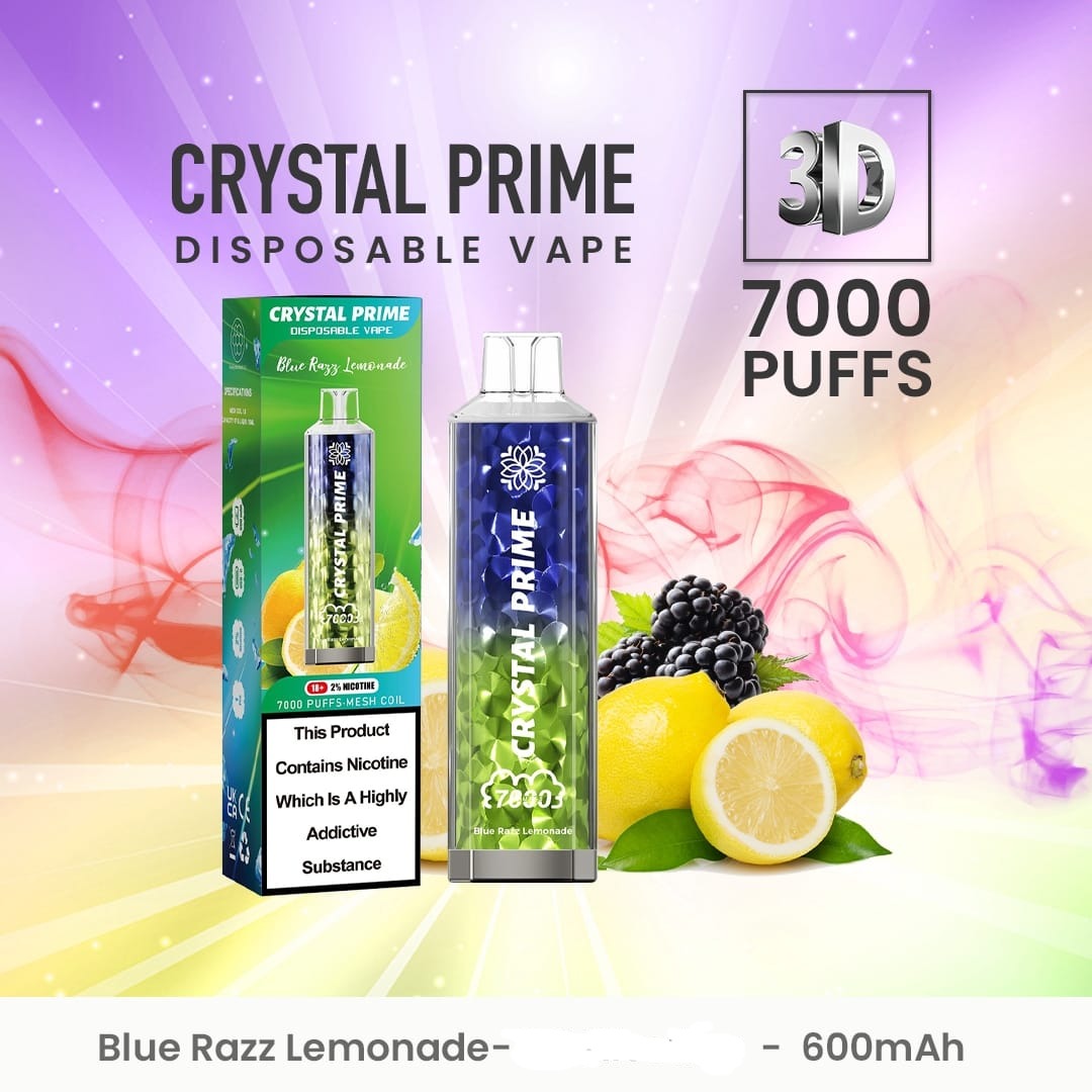 Blue Razz Lemonade Crystal Prime 7000 Puffs - Vape Store UK | Online Vape Shop | Disposable Vape Store | Ecig UK