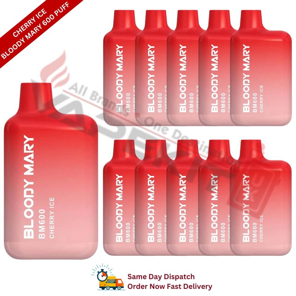 Cherry Ice Bloody Mary 600 Puff Box of 10 - Vape Store UK | Online Vape Shop | Disposable Vape Store | Ecig UK