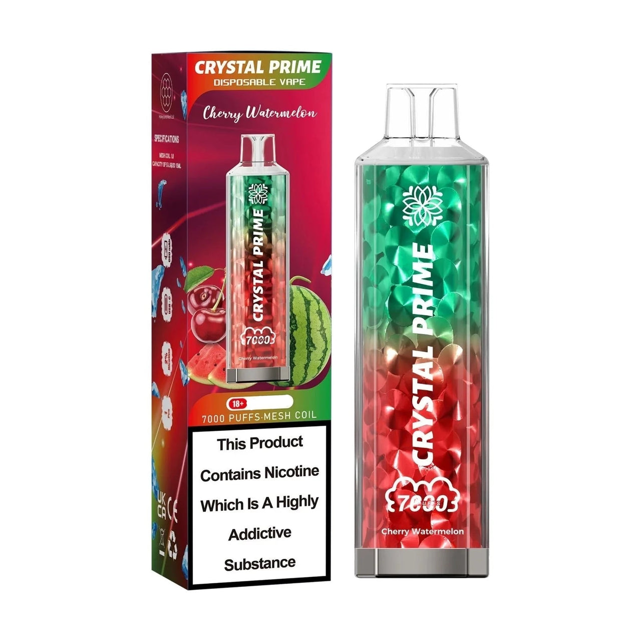 Cherry Watermelon Crystal Prime 7000 Puffs - Vape Store UK | Online Vape Shop | Disposable Vape Store | Ecig UK