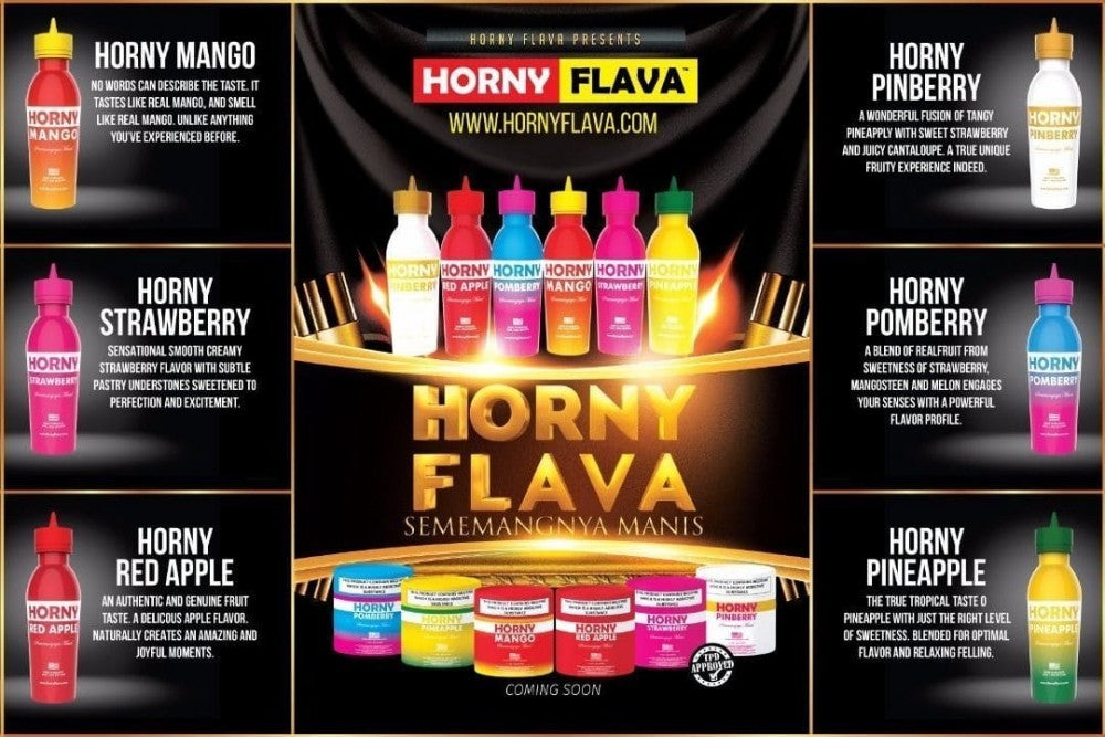 NEW Horny Flava E Liquid E Juice Vape Juice TPD 6 Flavours 0-MG,3MG,6MG 65ML/120ML - Vape Store UK | Online Vape Shop | Disposable Vape Store | Ecig UK