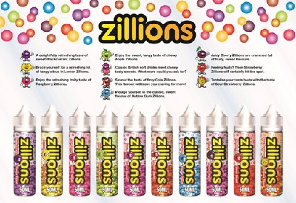 Zillions Vape E Liquid 50ML 70/30 Mix £6.99 - Vape Store UK | Online Vape Shop | Disposable Vape Store | Ecig UK