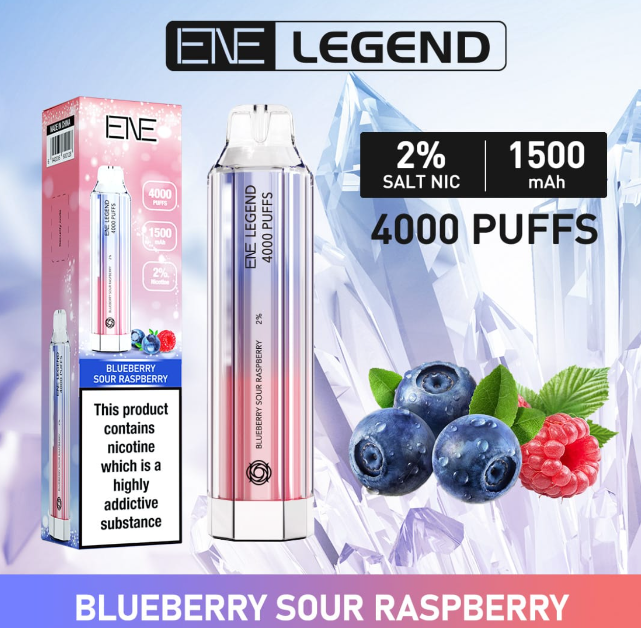 Ene Legend 4000 Disposable Puffs Blue Berry SOur Raspberry