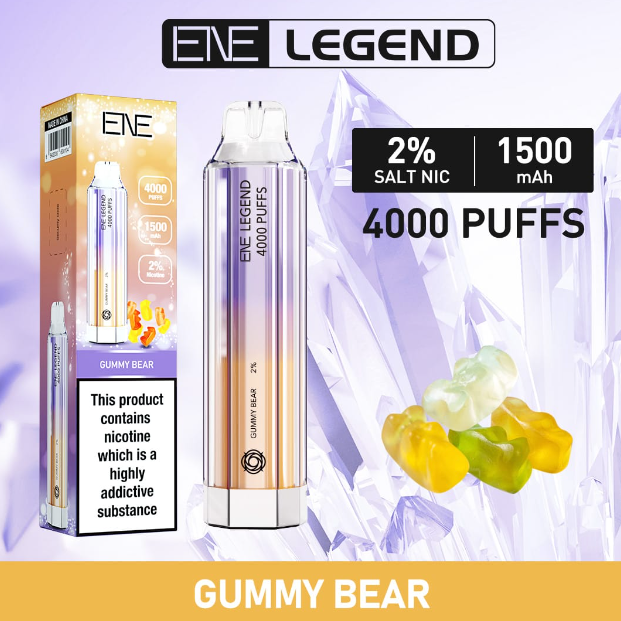 Ene Legend 4000 Puffs Elux Bar - £10.98 - Vape Store UK | Online Vape Shop | Disposable Vape Store | Ecig UK