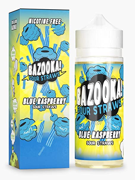 Bazooka e Liquid Sour Straws 100ml Vape Juice 0 Mg 3 Mg 6 Mg Made in USA - Vapkituk