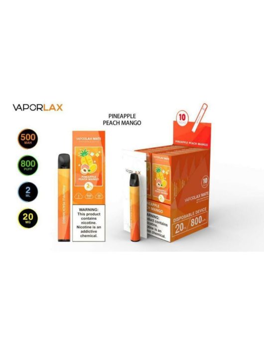 VAPORLAX MATE Disposable Vape Pod  Peach mango